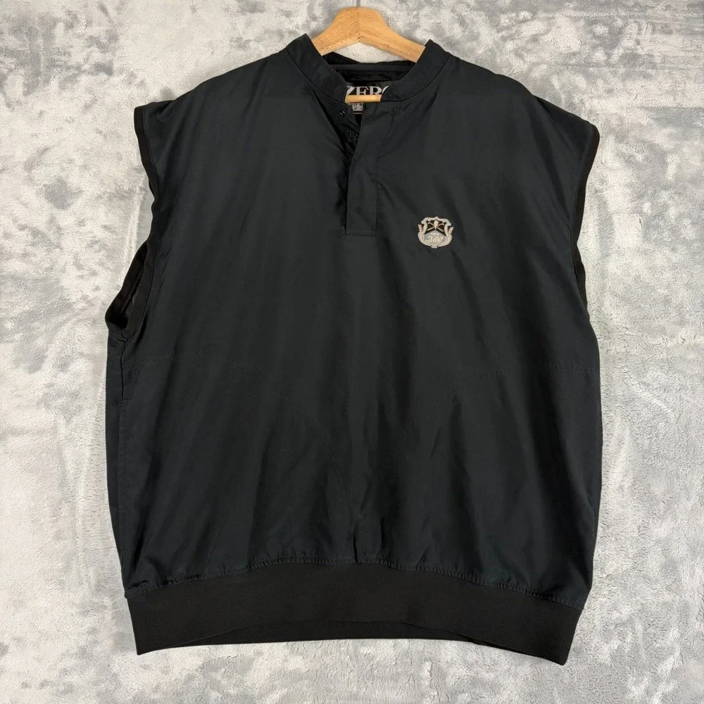 Vtg Zero Restriction Golf Vest Dayton CC Logo Mens Large Quarter Snap USA